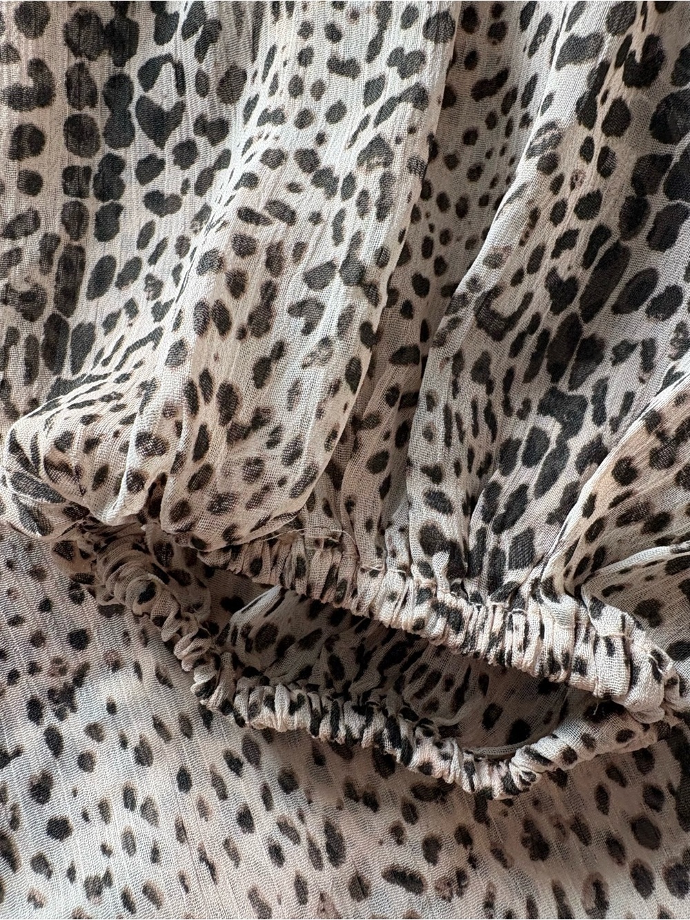 By Together Taupe and Black Dotted Tie-Front Blouse - Picture 3 of 5
